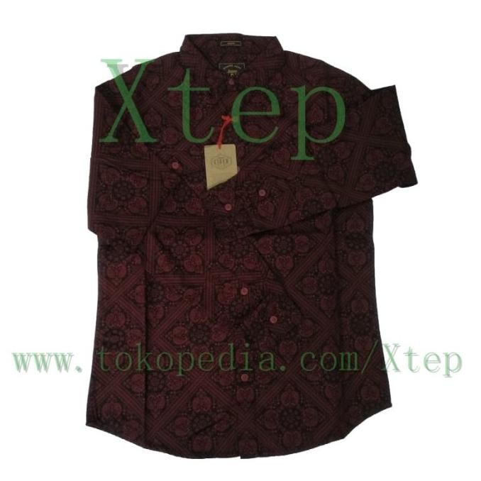 Baju Kemeja Panjang Batik EIGER H401 Peasley 1989 Red Terlaris