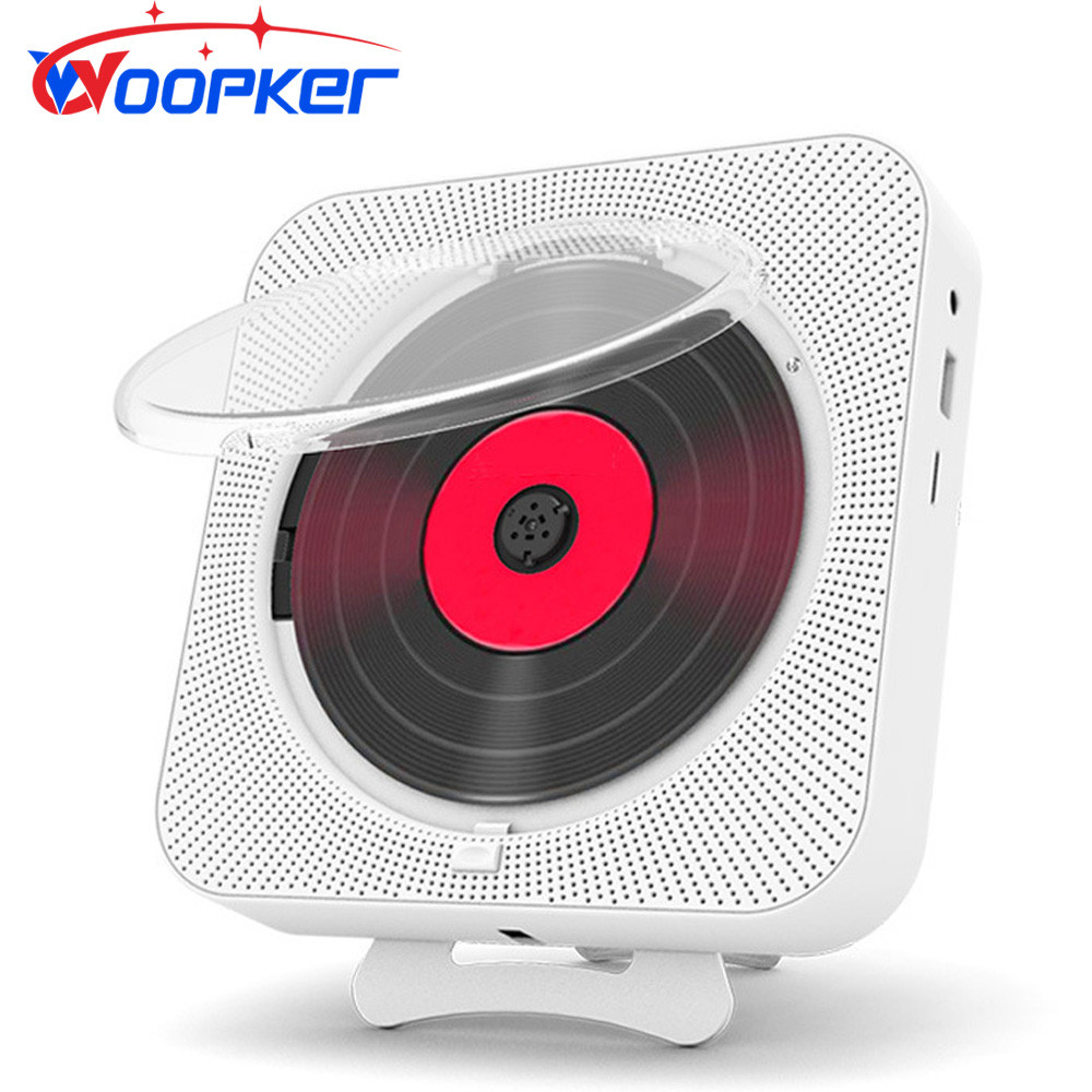 WEASH CD Player Portable MP3 Player Wall-Mounted Bluetooth Player FM Player Supports CD/CD-R/CD-RW/M
