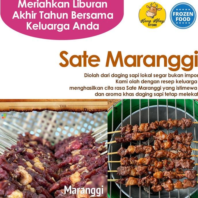 

SATE MARANGGI DAGING SAPI KHAS CIANJUR FROZEN KANG ABAY isi 25 tusuk alum