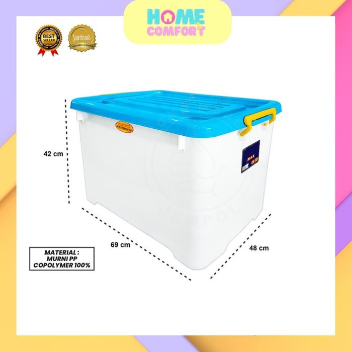 KUYY CONTAINER BOX PLASTIK JUMBO 156L / KOTAK PENYIMPANAN BARANG / KOTAK PENYIMPANAN MAKANAN /