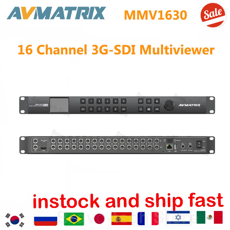 ALKHZABAN AVMATRIX MMV1630 Rack Mount Multiviewer AVMATRIX 16 channel 3G-SDI Video Matrix HD Switche