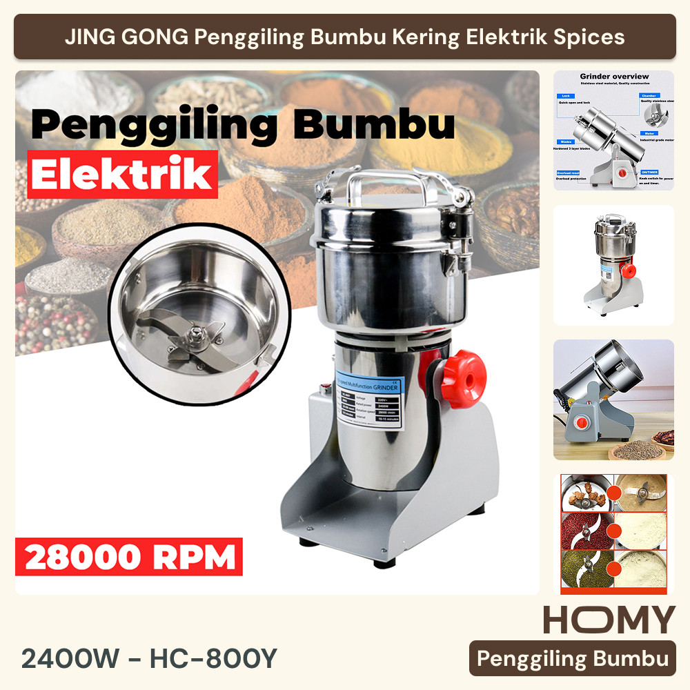 JING GONG Penggiling Bumbu Kering Elektrik Spices Grinder 800g 2400W - HC-800Y