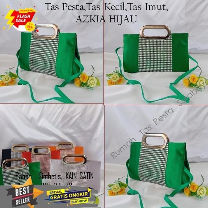 TERBAIK TAS PESTA SATIN AZKIA MODEL CLUCTH DAN SELEMPANG TERKESAN MEWAH DAN ELEGAN