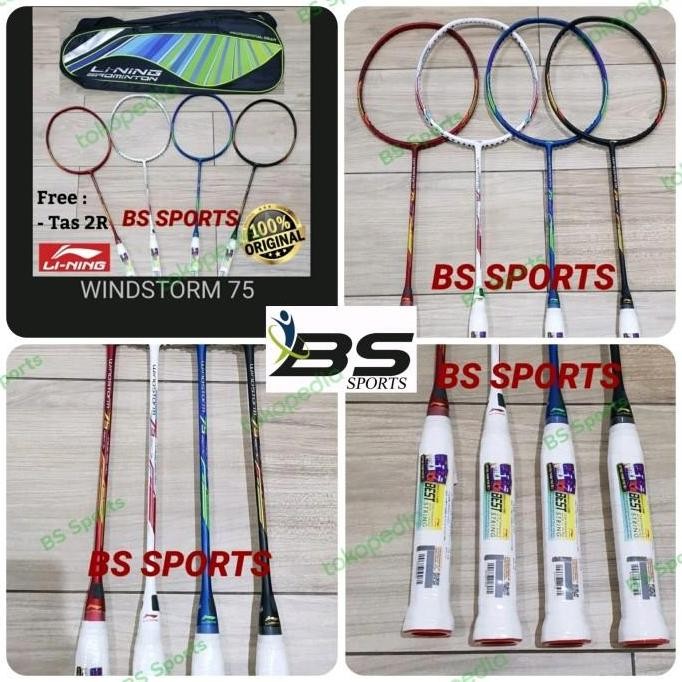 RAKET BADMINTON RAKET LINING WINDSTORM 75 ORIGINAL Terlaris