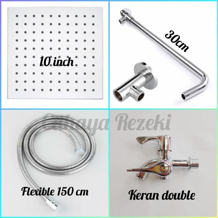Bagus Shower Mandi Set Tanpa Bobok- Shower Holder Arm Tiang