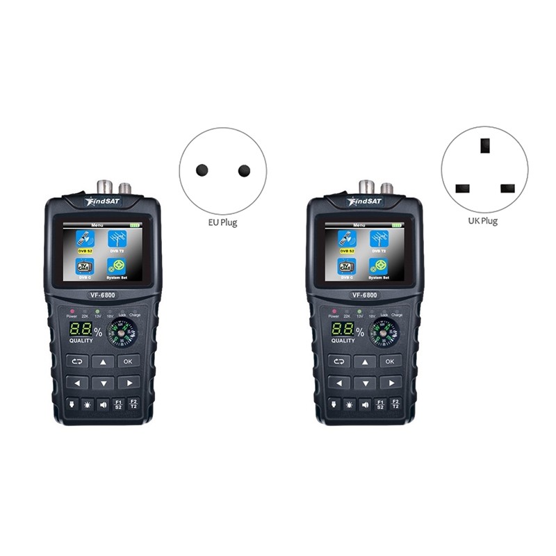 MADURAJAYYA Retail VF-6800 Satellite Finder Meter Support DVB-T2/S2/C Satfinder Meter For Satellite 