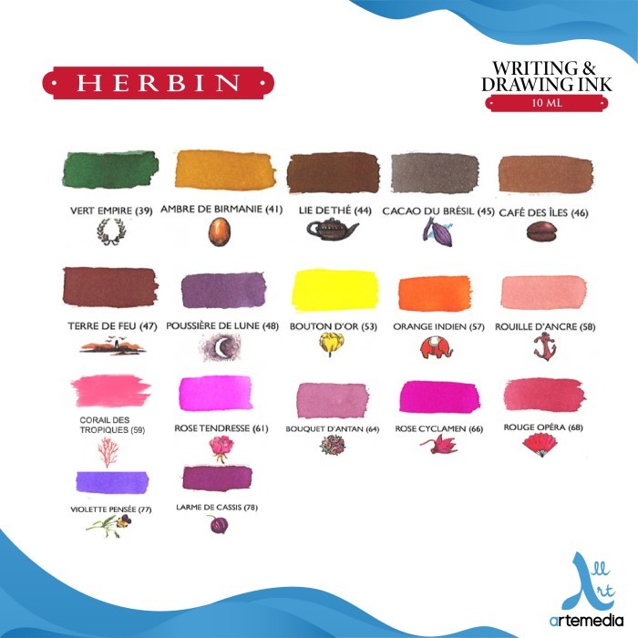 

Herbin Writing And Drawing Ink Bottle 10Ml Tinta Kaligrafi - 01/02 Ready