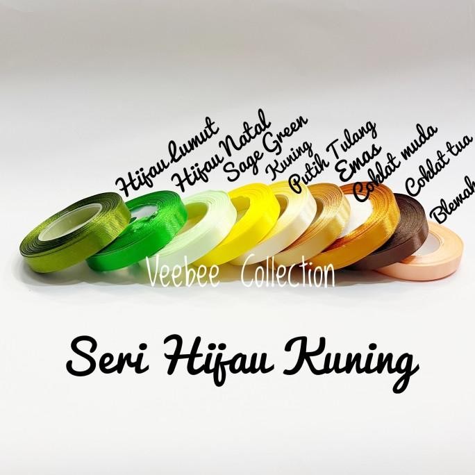 

Open DS] Pita Roll Satin seri hijau Kuning 1/2ins 1,3cm/Pita Kain hias kado