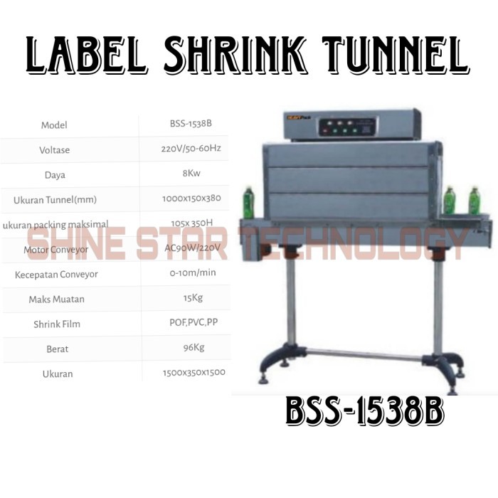 HEAVYPACK Label Shrink MESIN SHRINK SEAL LABEL BOTOL SISTEM STEAMING BSS-1538B BSS-1538C HEAVYPACK