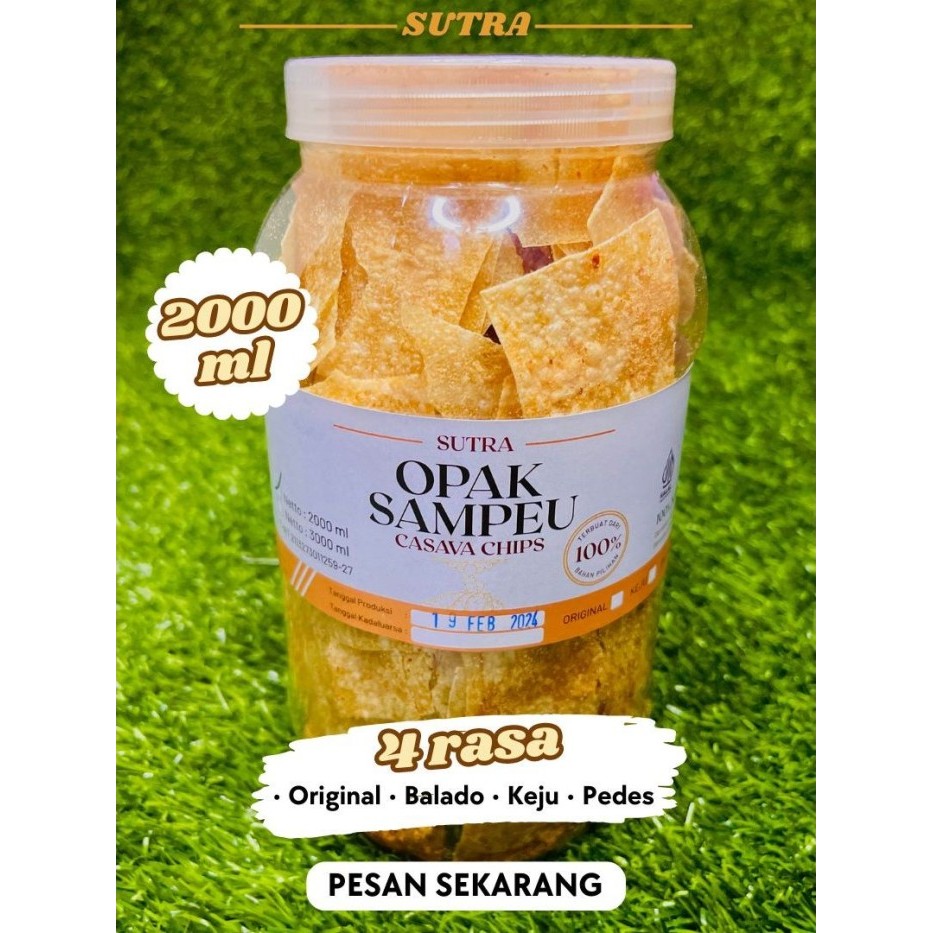 

TERUJI Keripik Opak Sampeu Sutra Casava Chips Cemilan 2000ML