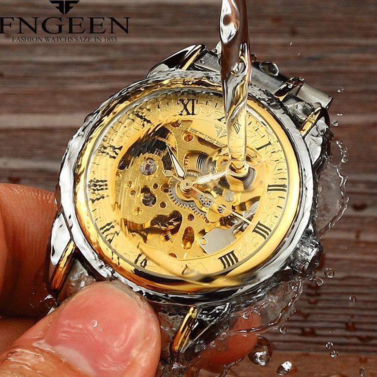 fn-56 FNGEEN 8866 Mekanik Otomatis Jam Tangan Pria Luxury Stainless Steel Original Anti Air Automati