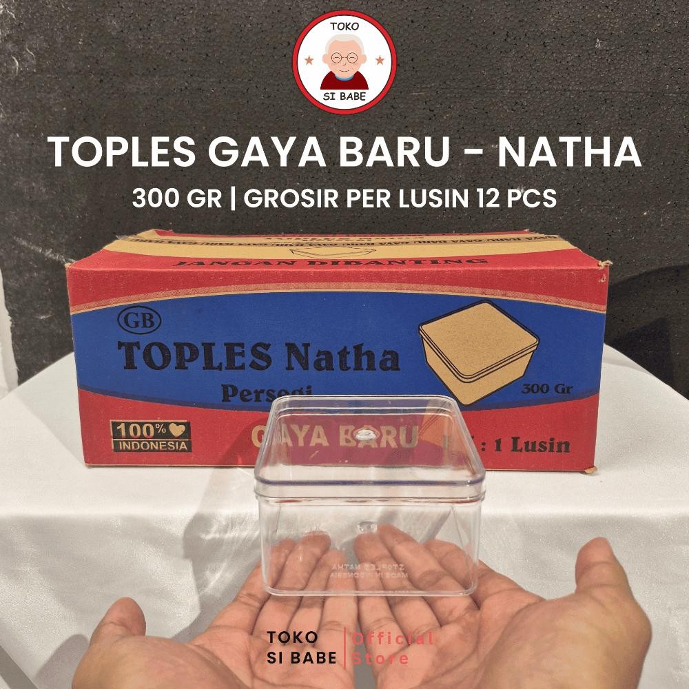 Re27 TOPLES GAYA BARU NATHA KOTAK 300 Gram - Grosir Toples Kue Kering Nastar Camilan Snack Wadah Mak