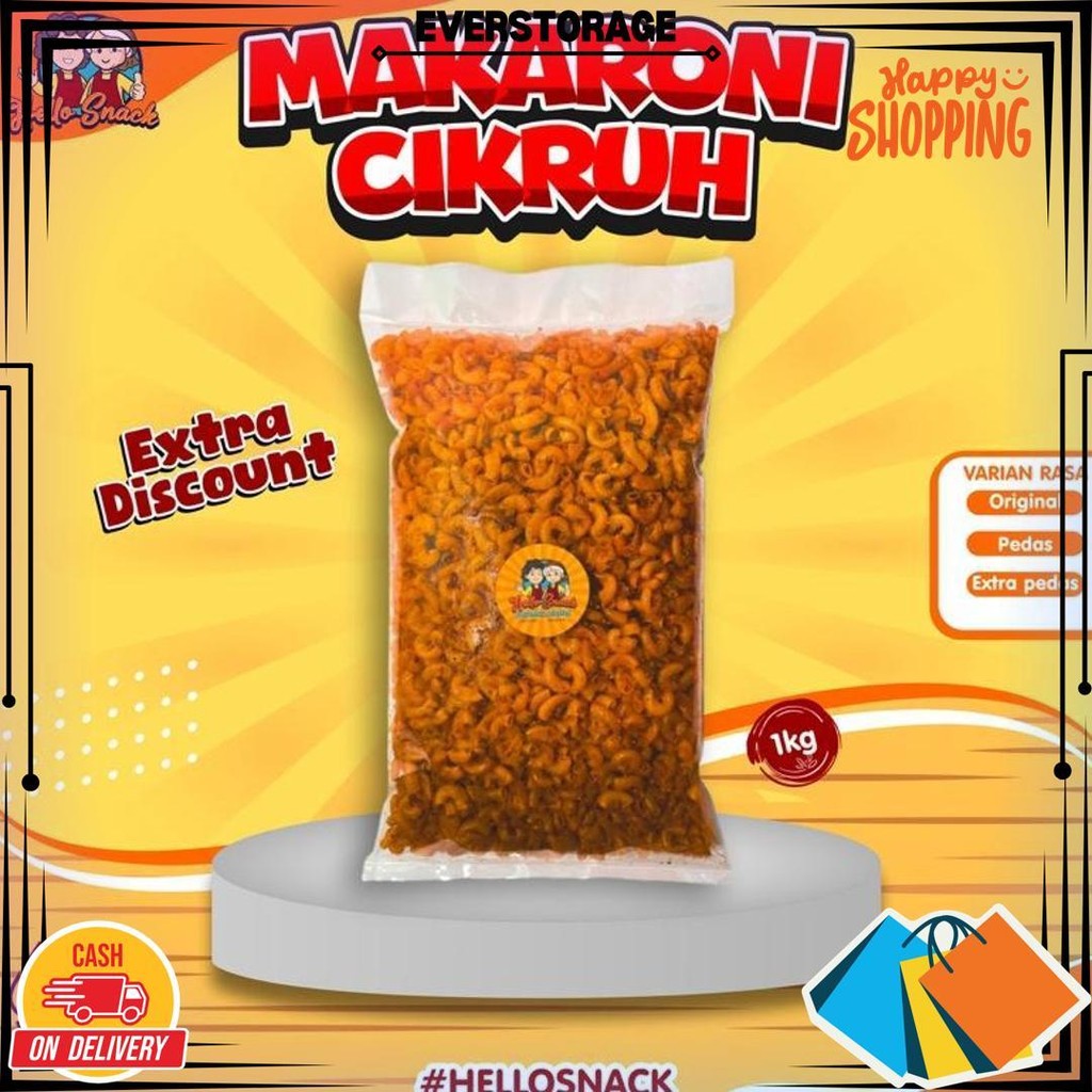 

Promo !!! 1 Kg Makaroni Cikruh Pedas / Ext Pedas / Original Daun Jeruk. D Terlaris