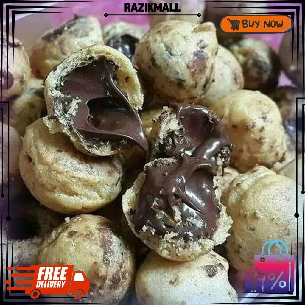 

1 Kg Sus Coklat Kue Soes Kering Isi Coklat Lumer Soes Coklat Nikmat Snack Kiloan Camilan Cemilan D Sale