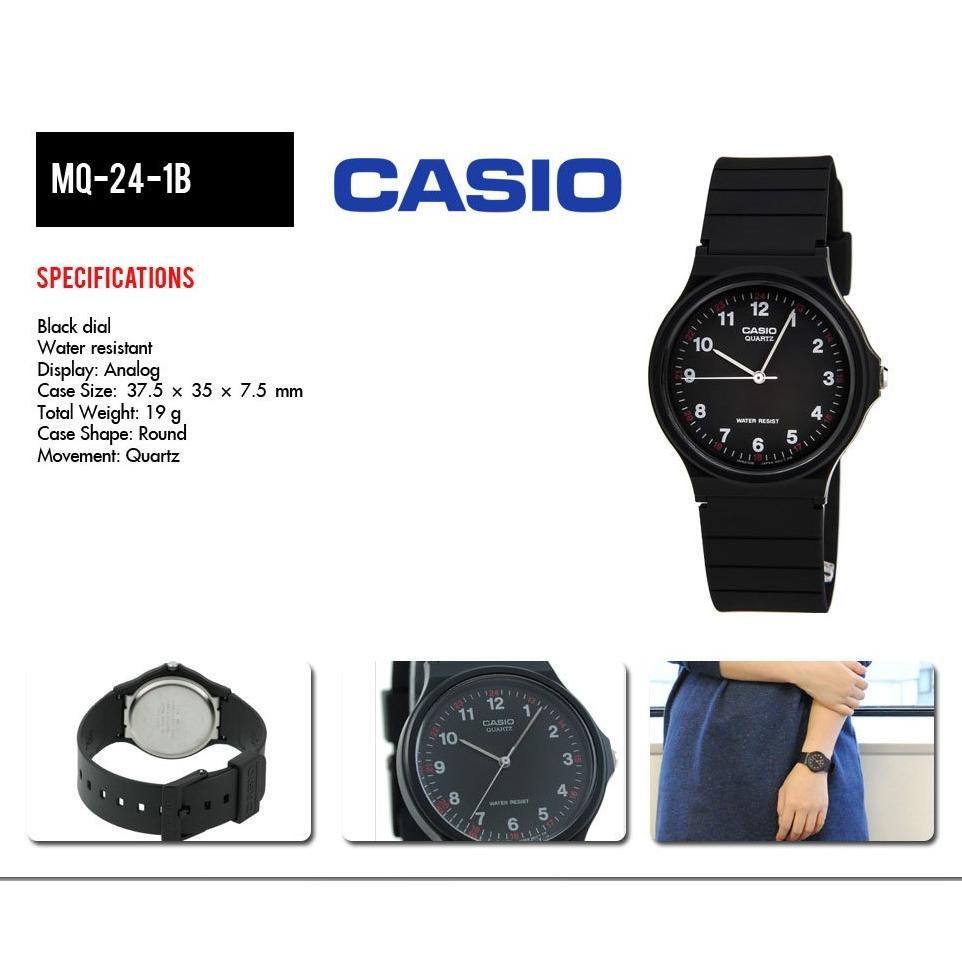 sa-324 CASIO MQ-24 / MQ24 - Jam Tangan Unisex - Analog - Karet - ORIGINAL (Tanpa Kotak Mika) Berkual