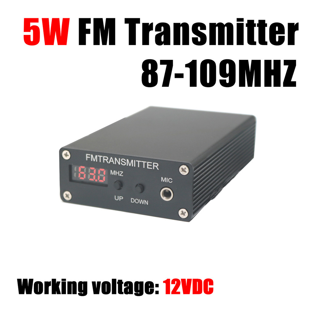 PUJASERRAZ BH1415 5W FM Transmitter 87-109MHZ LED Digital Display Stereo DC 12V FM Transmitter For D