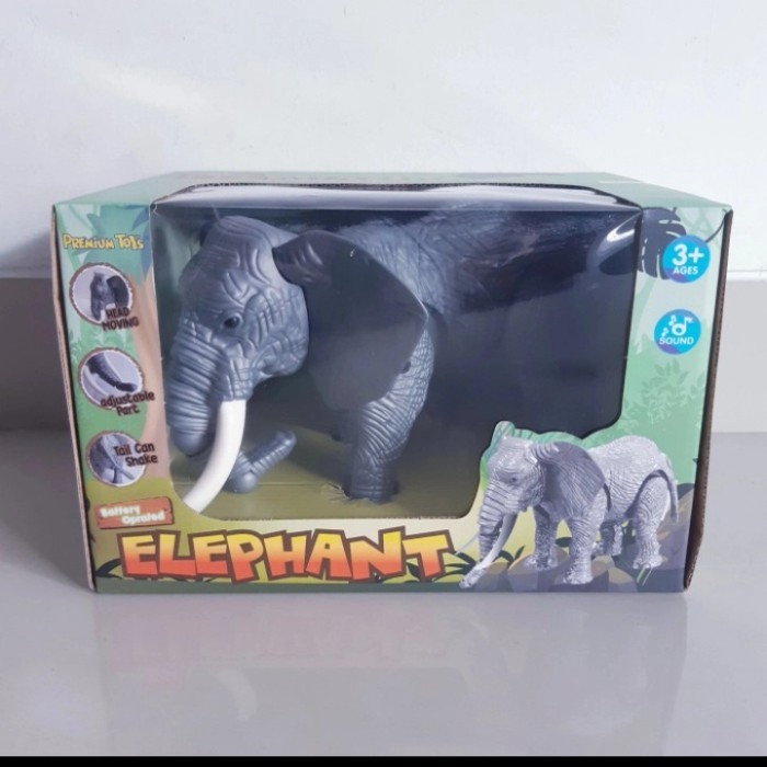 MAINAN GAJAH MAMMOTH JALAN BERSUARA LAMPU ANAK EDUKATIF HEWAN