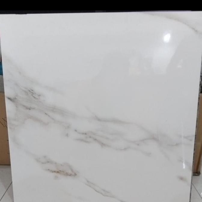 keramik lantai kamar ruang tamu platinum lecce grey 50x50 motif marmer GOL