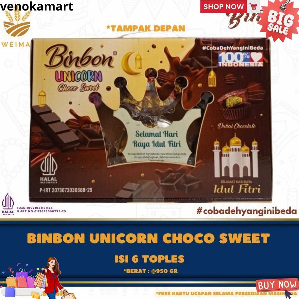 

Binbon Unicorn Choco Sweet - Paket Coklat Mix 6 Toples D Sale
