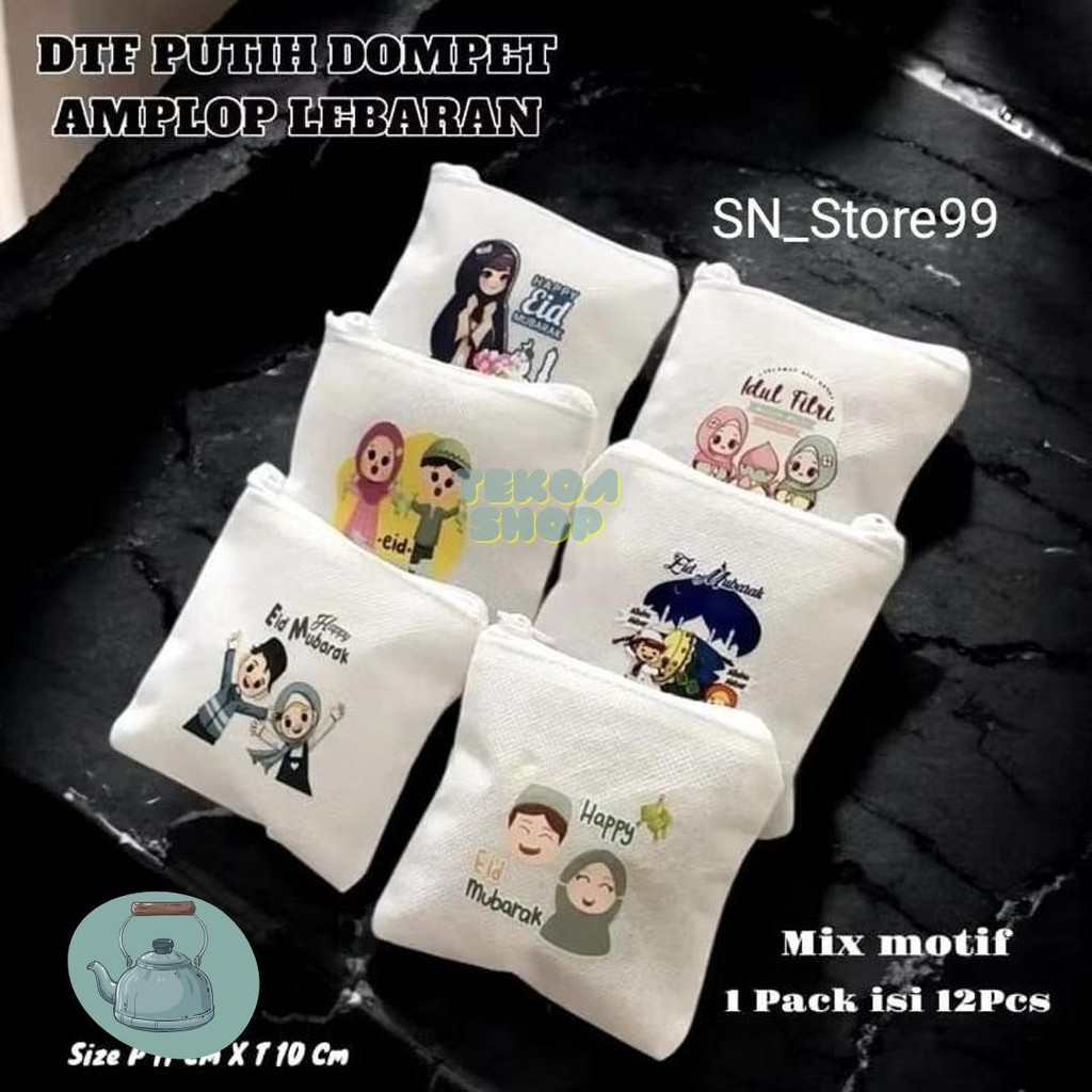 

(Isi 12Pcs) Dompet Amplop / Angpao Putih Resleting Lebaran Idul Fitri Kilat