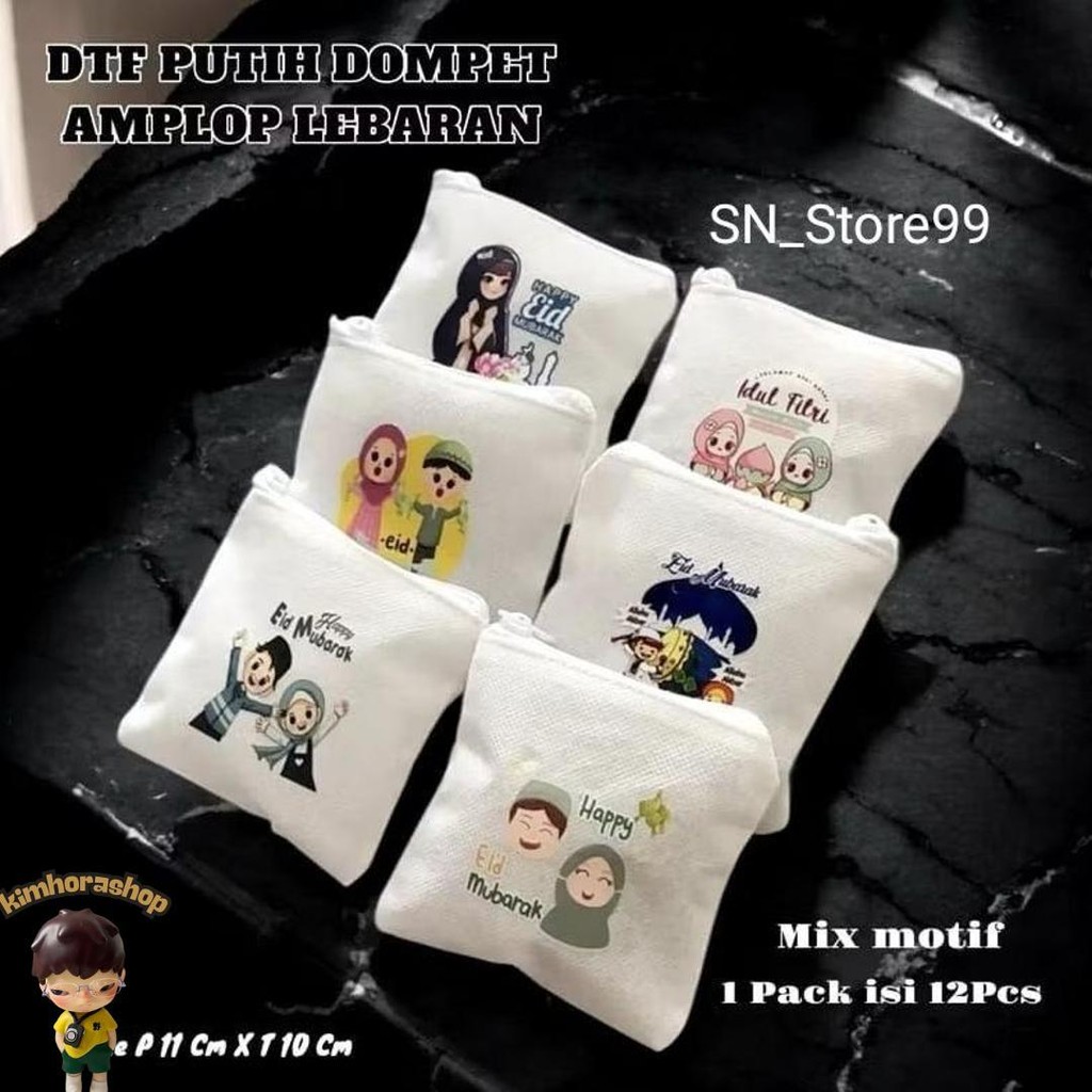 

(Isi 12Pcs) Dompet Amplop / Angpao Putih Resleting Lebaran Idul Fitri Diskon