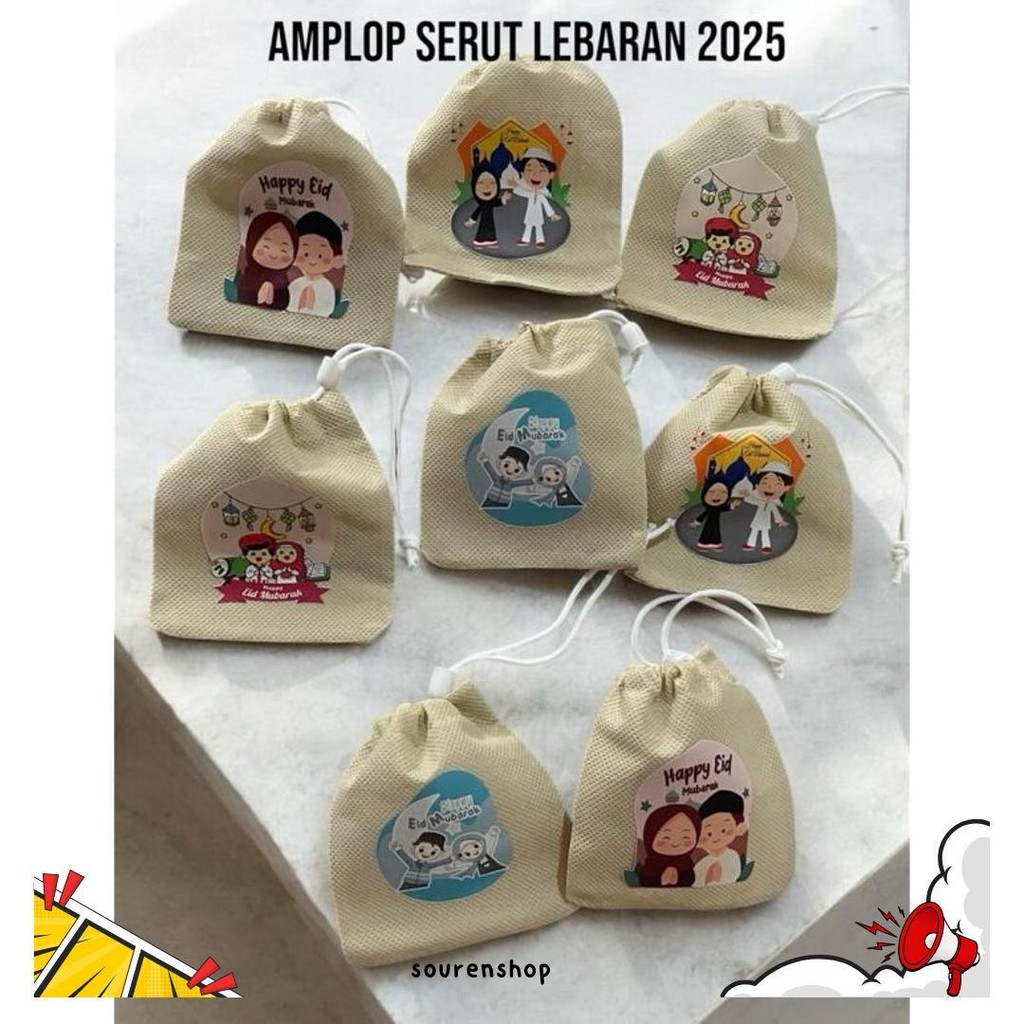 

(1 Pack 12 Pcs) Amplop Lebaran 2025 Serut Aesthetic Lucu Murah