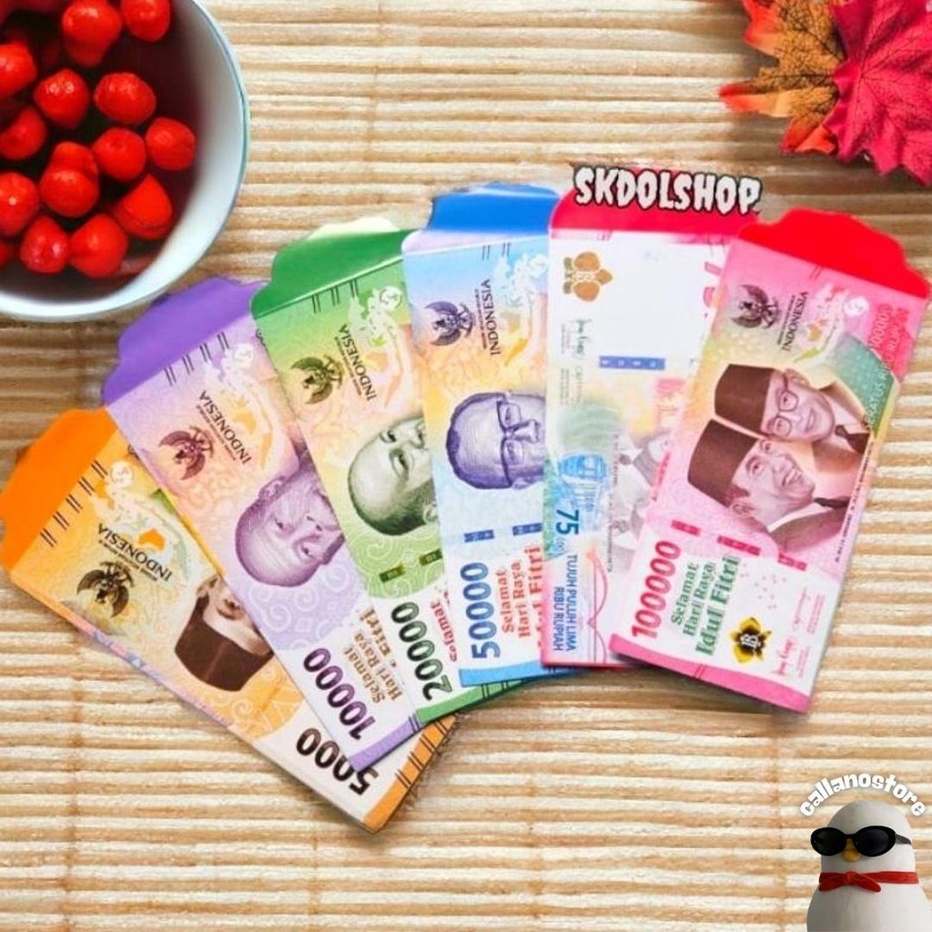 

100 Lembar Amplop Lebaran Angpau Lebaran Karakter Uang/Duit Ukuran Panjang Per Gambar Promo