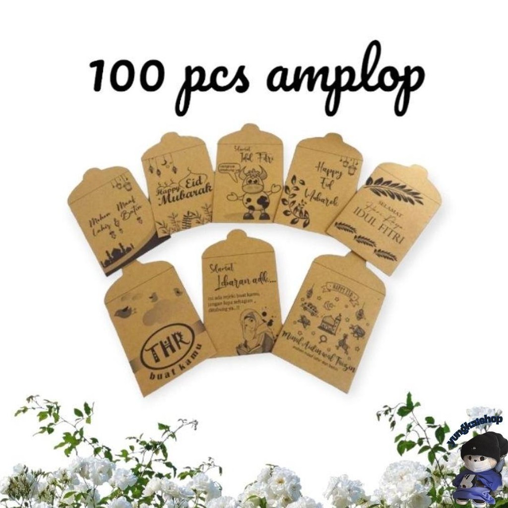 

100 Pcs Amplop Lebaran Kertas Coklat || Angpau Lebaran || Amplop Lebaran Idul Fitri Promo