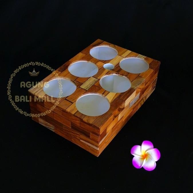 """] tempat air mineral gelas kayu jati | tatakan aqua gelas kayu jati