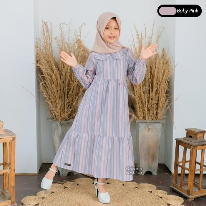 HRG DISKON Gamis Anak SARIMBIT EL RUMI - ORIZANO baju katun lembut nyaman Lebaran Muslim