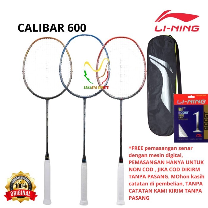 TERLARIS RAKET BADMINTON BULUTANGKIS LINING 3D CALIBAR 600 600 B BOOST ORIGINAL