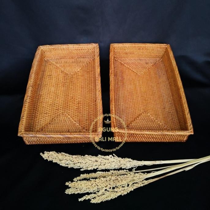 Kualitas terbaik] Tray rotan | tray anyaman rotan ate | nampan rotan