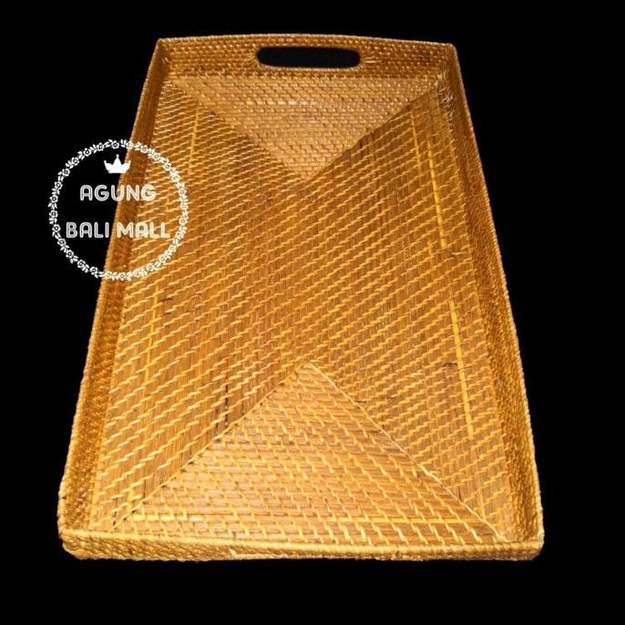 Ready oke] Nampan rotan persegi panjang | Baki rotan | nampan anyaman