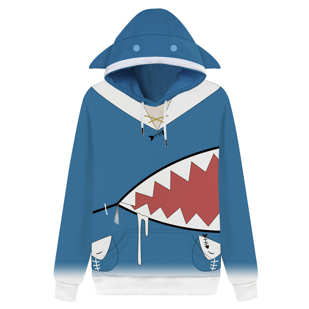 SGS Hololive English VTuber Gawr Gura Cosplay Hoodie 3D Printed Sweatshirt Men Women Casual Ookami M