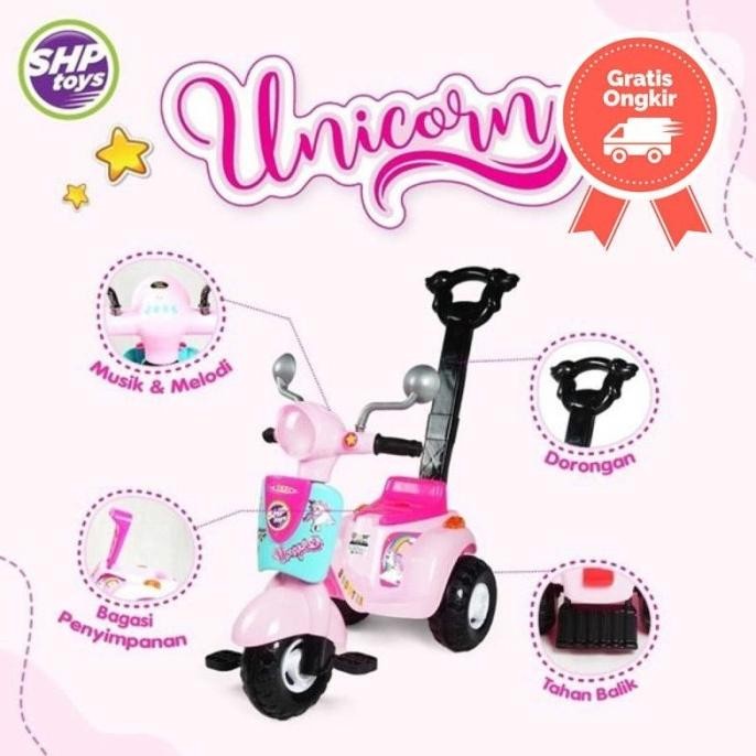 Promo Scooter 609 Shp Mainan Anak Sepeda Vespa Roda 3 Dorong Musik
