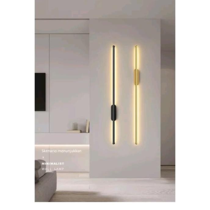 Lampu dinding minimalis led strip hias kamar tidur