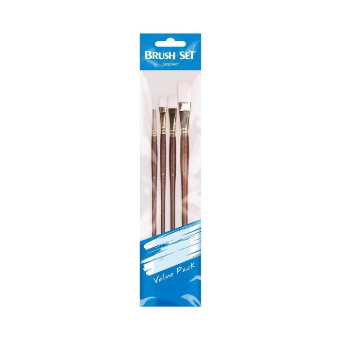 

SINOART Taklon Brush 4-pcs Set Long Handle