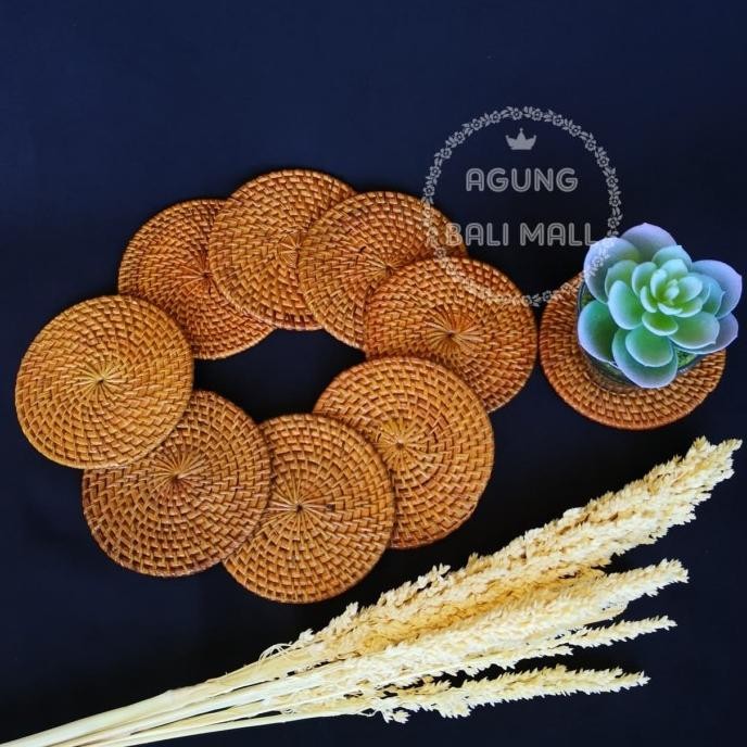 ,,,,,,,] Coaster rotan | tatakan gelas rotan | tatakan cangkir anyaman