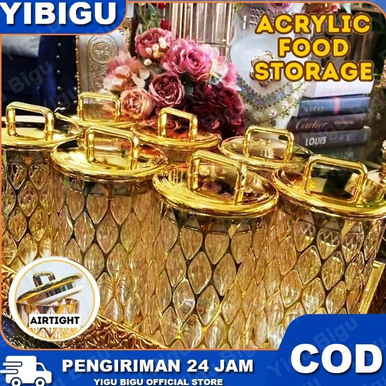 Murah Meriah Banyak Stok  Toples Lebaran Set Mewah Kristal/Toples Gold/Toples Mewah/Toples Kristal M