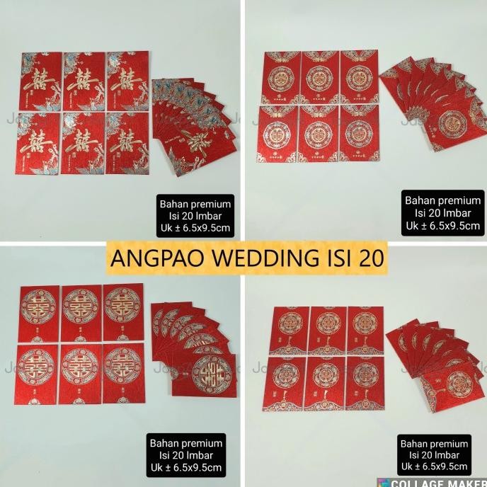 

siap kirim] Isi 20 Pcs Angpao Wedding Amplop Sangjit Pernikahan Kemasan Plastik