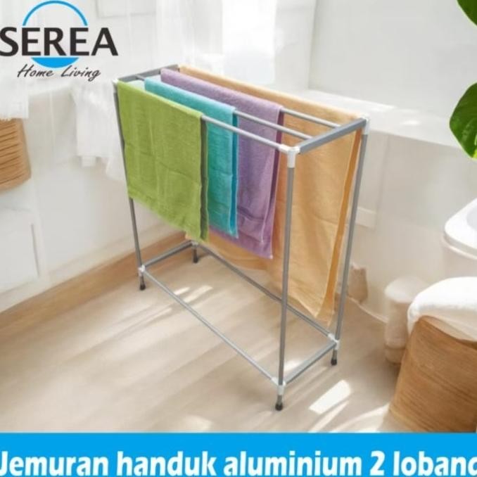 JEMURAN HANDUK BERDIRI ALUMINIUM MINIMALIS 4 HANDUK / RAK 4 HANDUK BERDIRI MINIMALIS BAHAN ALUMINIUM