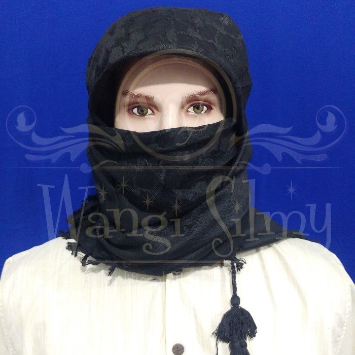 Sorban Sorban Palestina, Sorban Arafat, Sorban Segi 4 Palestine, Semagh Haji - Hitam Polos arab panj
