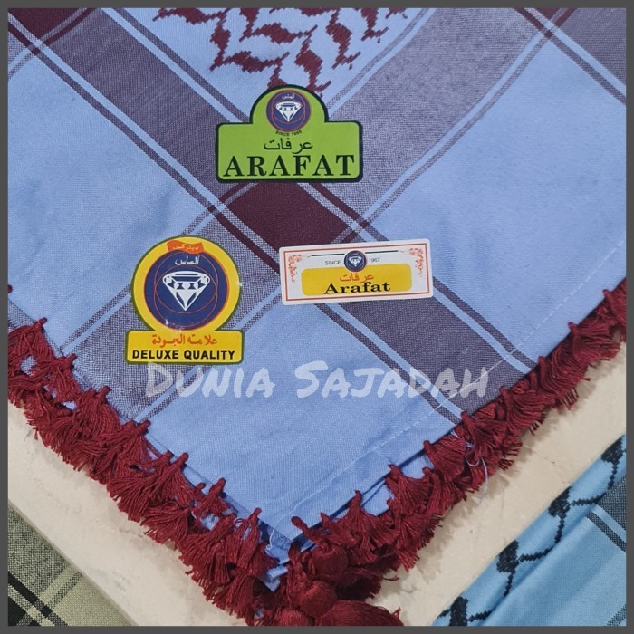 Sorban Sorban India Kotak Warna Soft Almas Arafat / Sorban Haji Almas Arafat motif halus arab