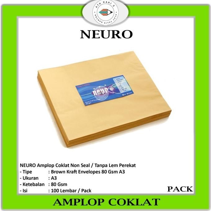 

Sale Khusus Gosend!!! Amplop Coklat Ukuran A3 Neuro ( 33 X 42,5 Cm )