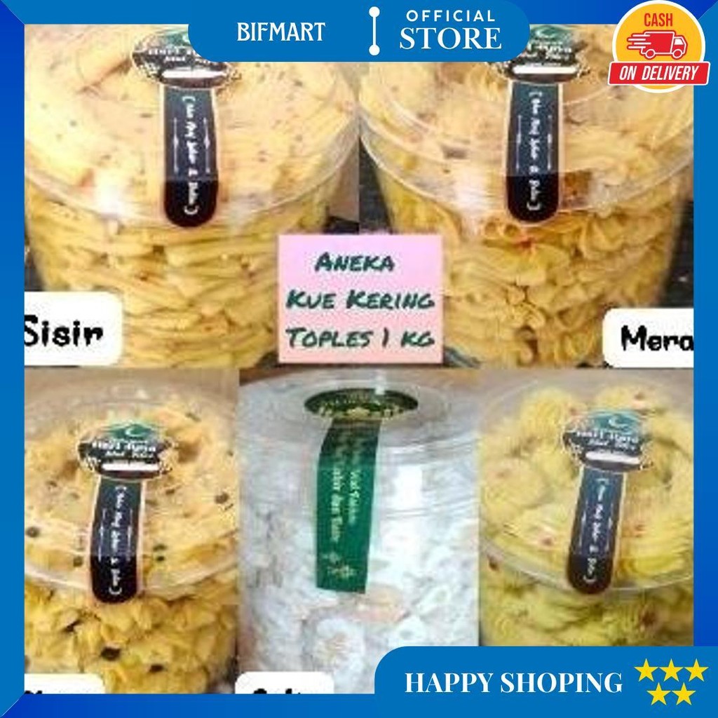 

Aneka Kue Kering Kemasan Toples 1Kg /Cookies Premium D Best Seller