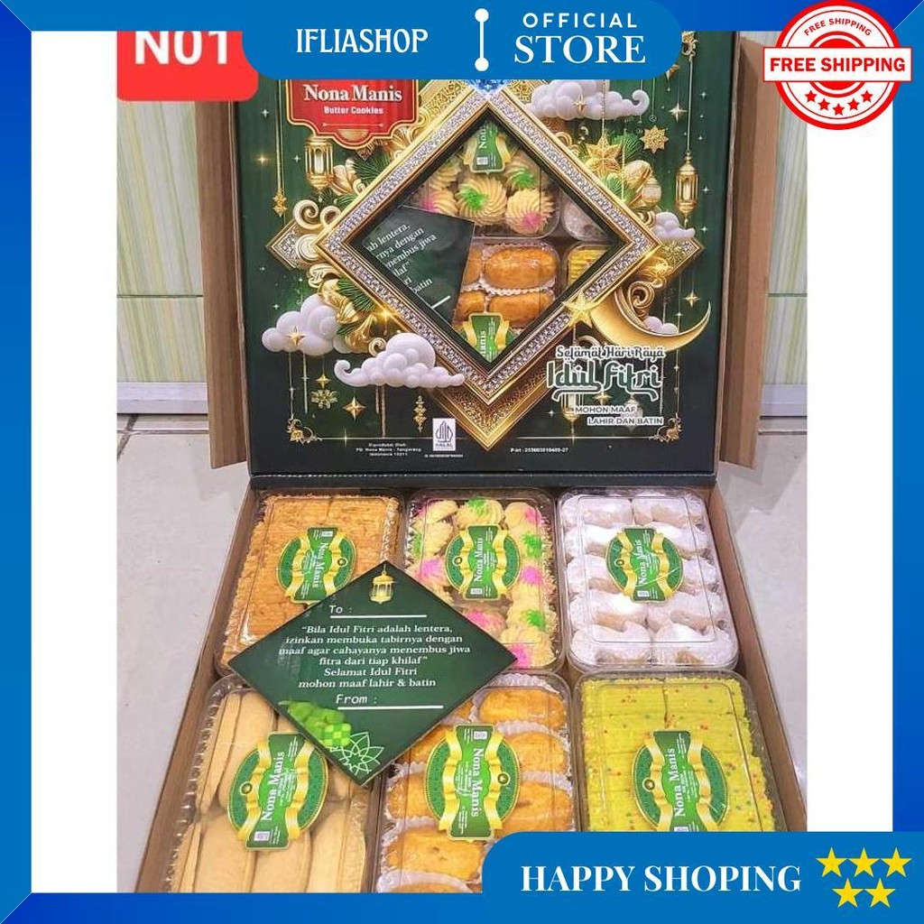 

Apazada - Kue Kering Lebaran Nona Manis Diamond / Hampers Kue Lebaran Paket 6 Toples Murah Enak D Termurah
