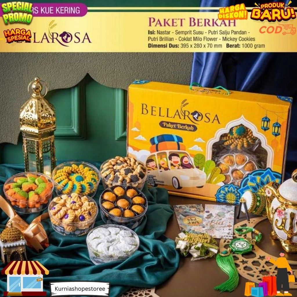 

Paket Kue Kering & Sirup Bellarosa Lebaran / Parcel Lebaran Bellarosa /Hampers Kue Kering Coklat Ramadhan / Paket Hari Raya Lebaran Hampers Bellarosa 2025 D Terlaris