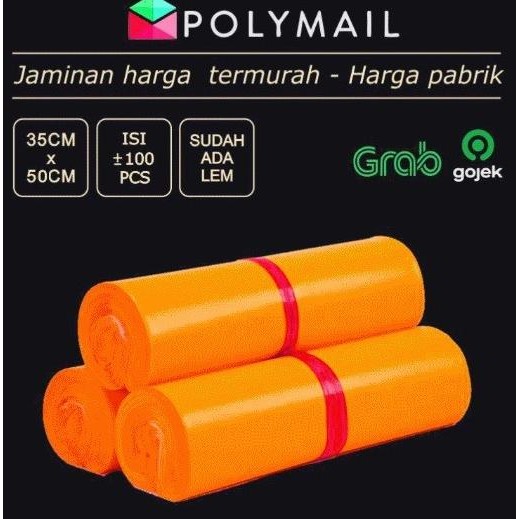 

Sale Polymailer 100Pcs 35X50Cm Orange Glossy Plastik Packing