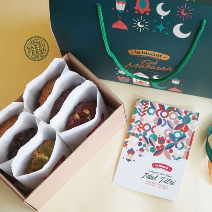 

New! le biscuit Parcel Hampers Lebaran Idul Fitri - 1 Box 6 Giant Cookies Lebaran