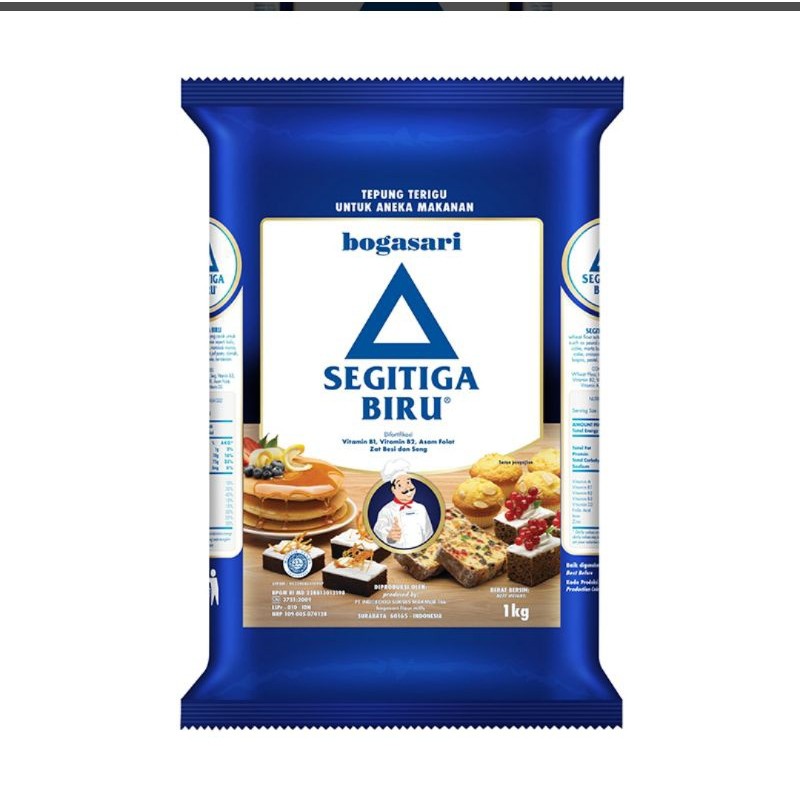 

tepung terigu 1kg terigu segitiga biru kunci biru bogasari